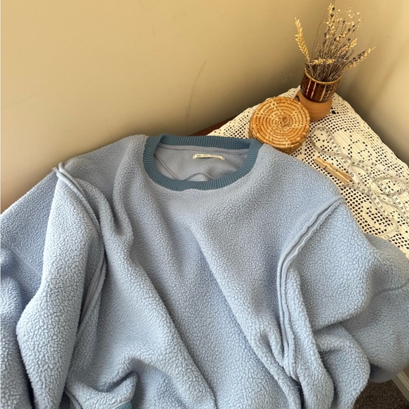 FREE PEOPLE WE THE FREE COZY CAMDEN SWEATSHIRT in FALLING WATER BLUE - Picture 7 of 11